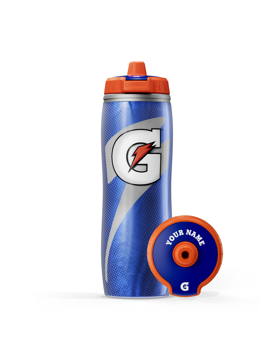Blue Insulated Squeeze Personalized Water Bottle V7